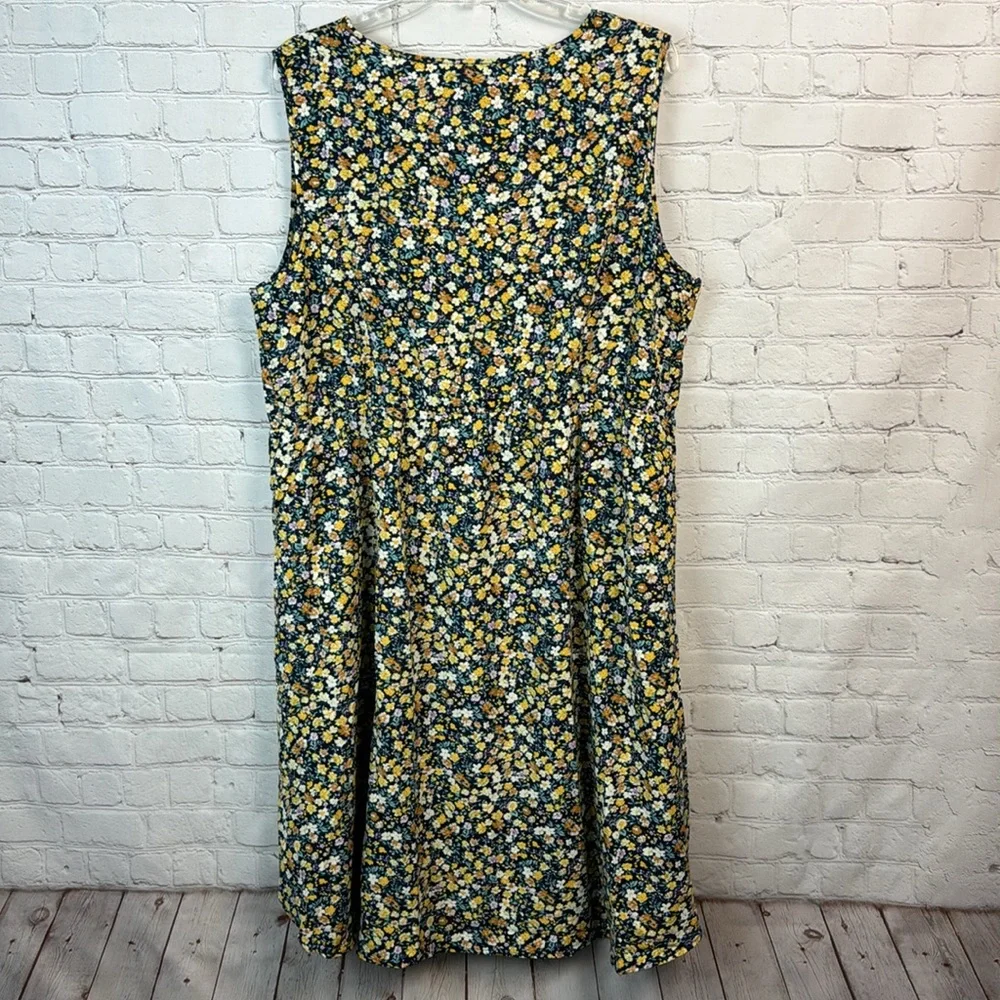 BloomChic Floral V Neck Elastic Waist Sleeveless Pocket Dress Plus Size 2X - Picture 7 of 7